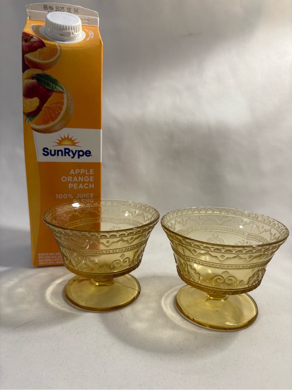 2-Federal Glass/depression glass dessert cups
